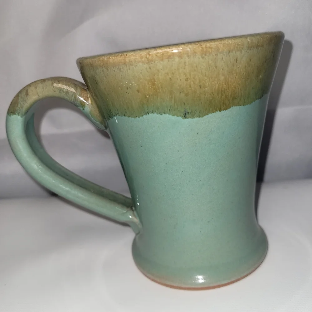 SUNSET HILL STONEWARE Green Mug with Turtle